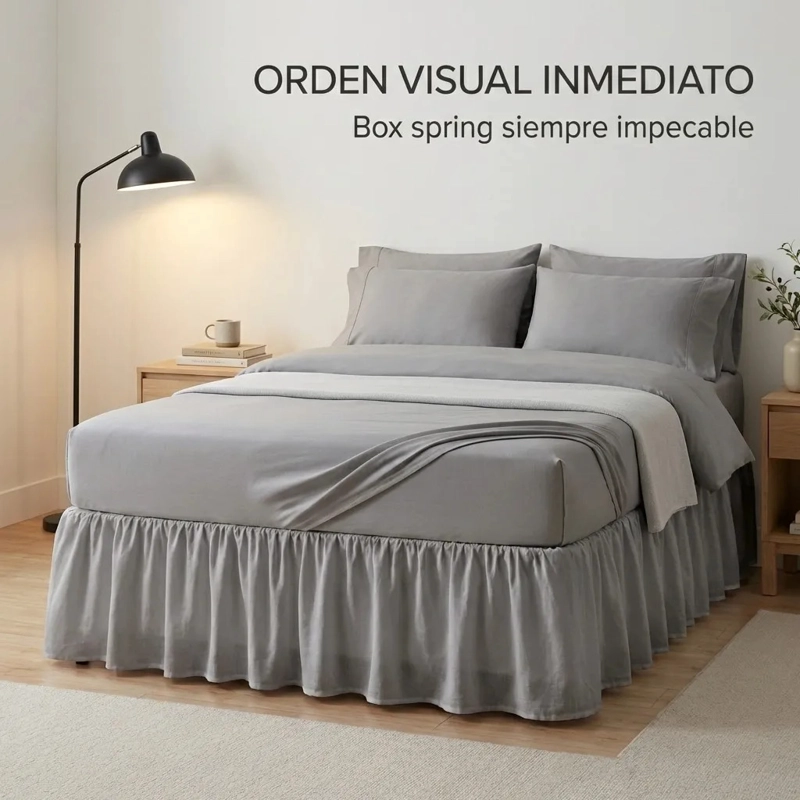 FALDON DE CAMA PREMIUM 1,5 PLAZAS GRIS - 8