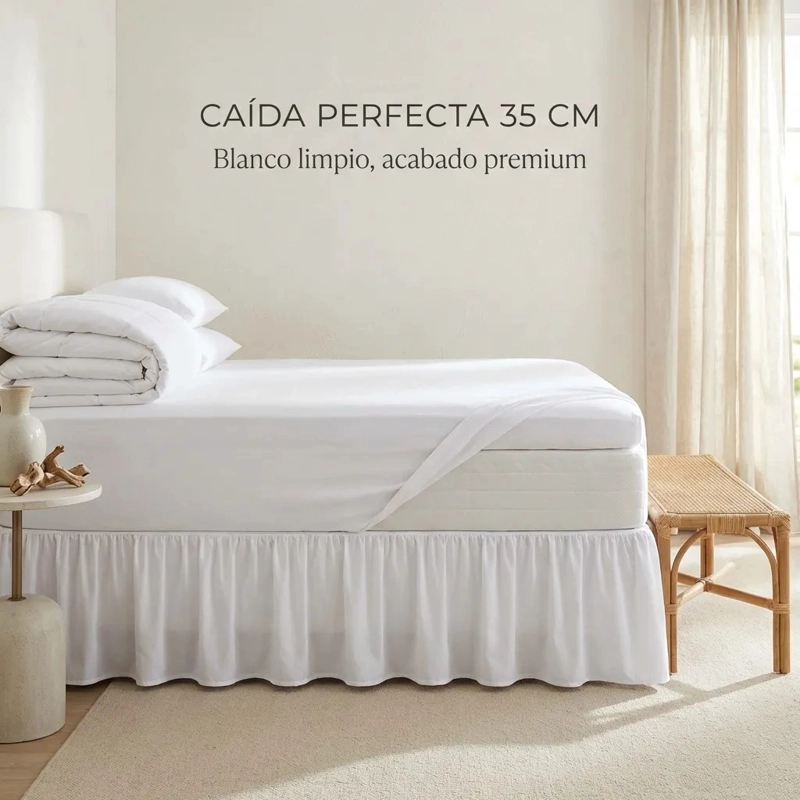 FALDON DE CAMA PREMIUM 1,5 PLAZAS BLANCO - 6