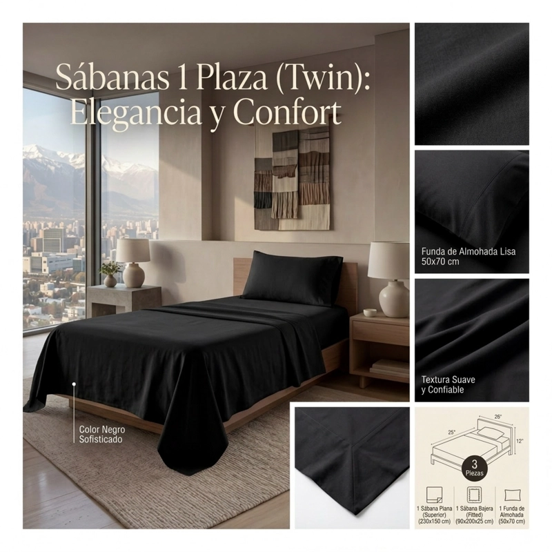 SET DE SABANAS 1 PLAZA DE 800 HILOS PREMIUM CLASICA 669 - 8