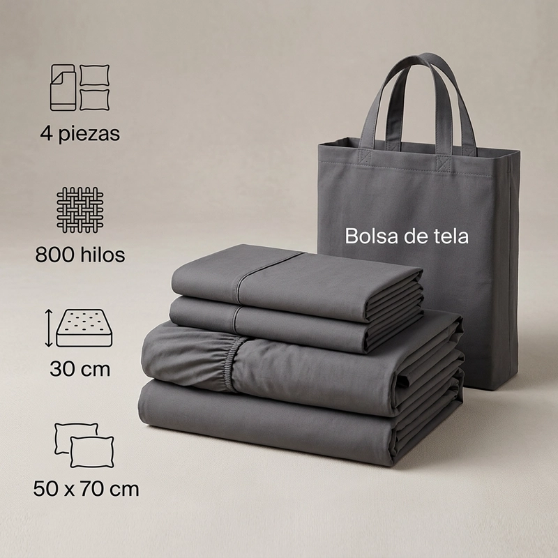 SABANAS 800 HILOS SIGNATURE AZUL ACERO 2 PLAZAS 794 - 2