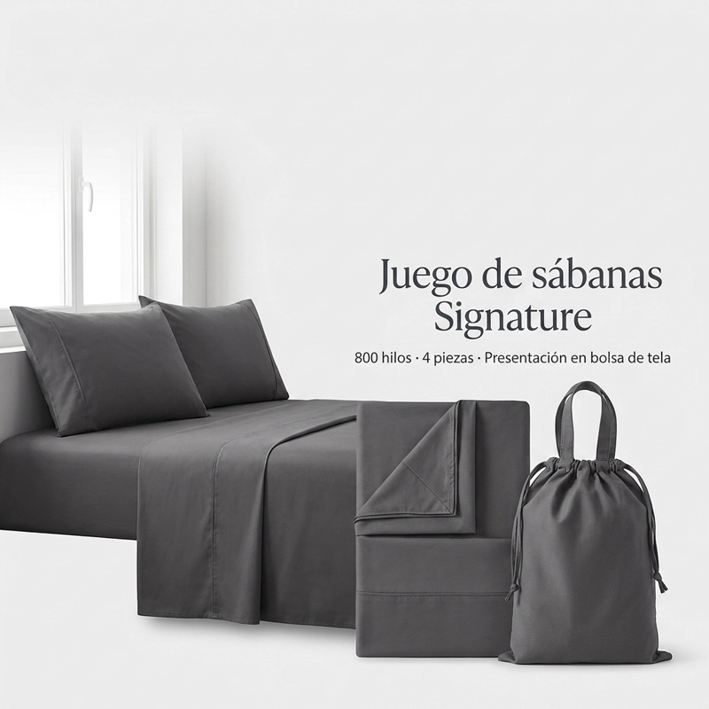 SABANAS 800 HILOS SIGNATURE AZUL ACERO 2 PLAZAS 794 - 5