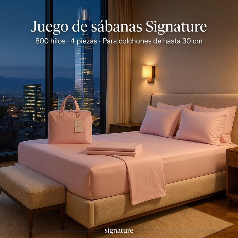 SABANAS 800 HILOS SIGNATURE ROSADO 2 PLAZAS  794 - 3