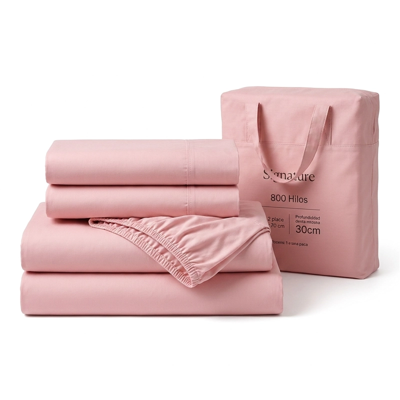 SABANAS 800 HILOS SIGNATURE ROSADO 2 PLAZAS  794 - 5