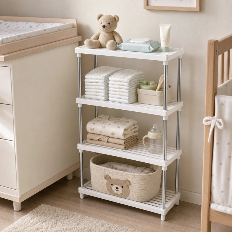 ORGANIZADOR MULTIFUNCIONAL DORMITORIO BEBE  4 NIVELES PLASTICO METAL 171 - 1