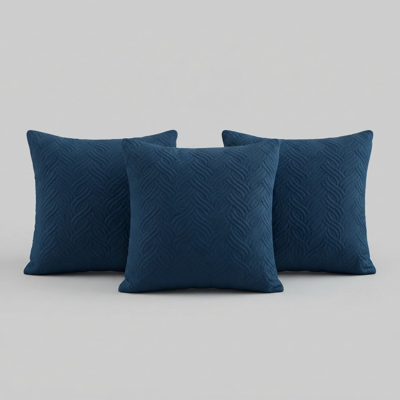 FUNDA DECORATIVA PLUSH AZUL TEXTURIZADA PACK DE 3 046 VERSATIL - 6
