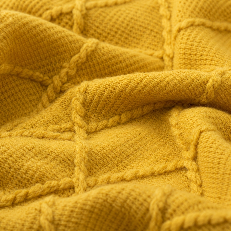 MANTA AMARILLO LIVIANA DECORATIVA PARA CAMA Y SILLON 012 ESTILO UNICO - 7
