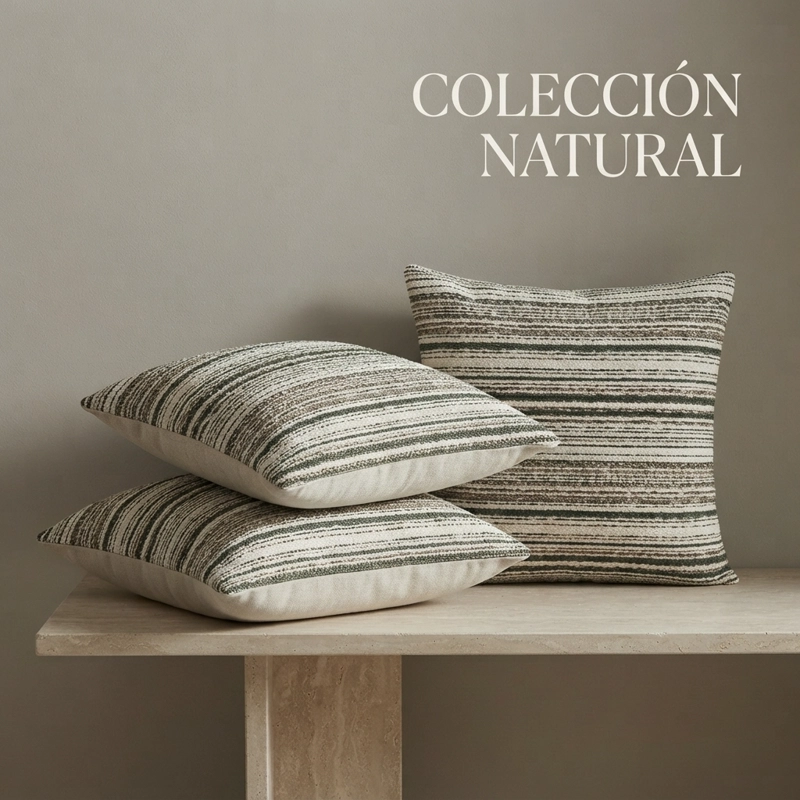 FUNDAS DECORATIVA 3 UNIDADES RUSTICO MODERNO VERDE  806 CALIDAD PREMIUM - 4