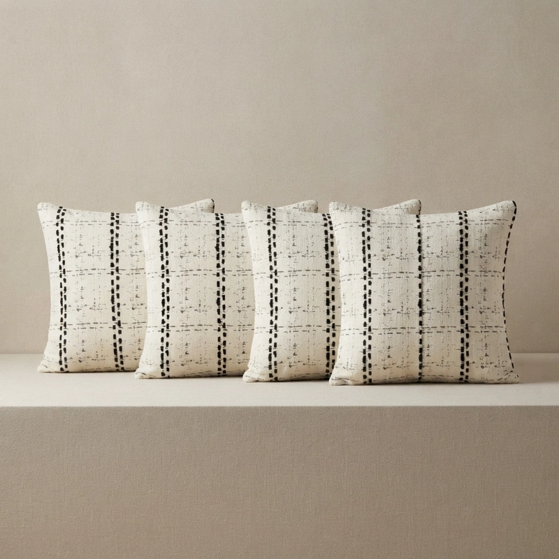 FUNDAS DECORATIVA PARA COJIN ESTILO ETNICO BLANCO 4 UNIDADES 805 PARA HOGAR - 7