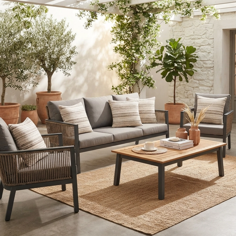 FUNDAS DECORATIVA DE COJIN ESTILO RUSTICO MODERNO CAFE  SET 5  MODELO 806 - 3
