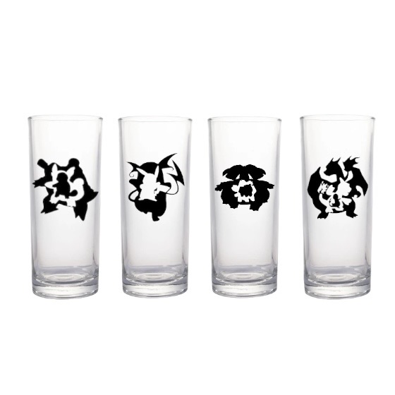 SET VASOS ALTOS POKEMON PIKACHU - CHARMANDER - 1