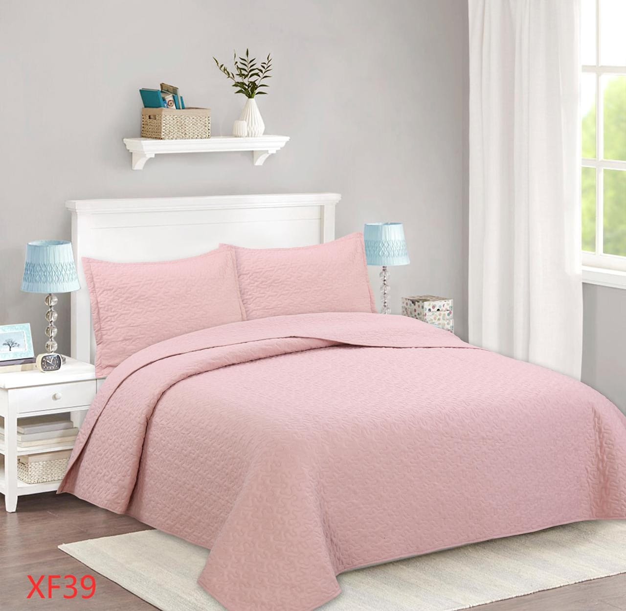 CUBRECAMA QUILT VERANO 1.5 PLAZAS - ROSADO XF39 - 1