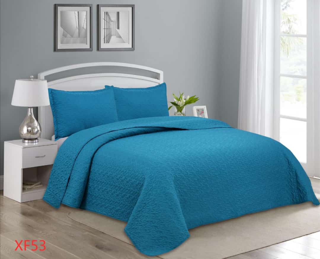 CUBRECAMA QUILT 2 PLAZAS - AZUL XF53 - 1