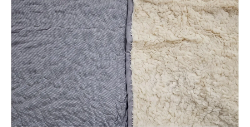 CUBRECAMA 1.5 PLAZA GRIS LISO QUILT SHERPA M924 - 6