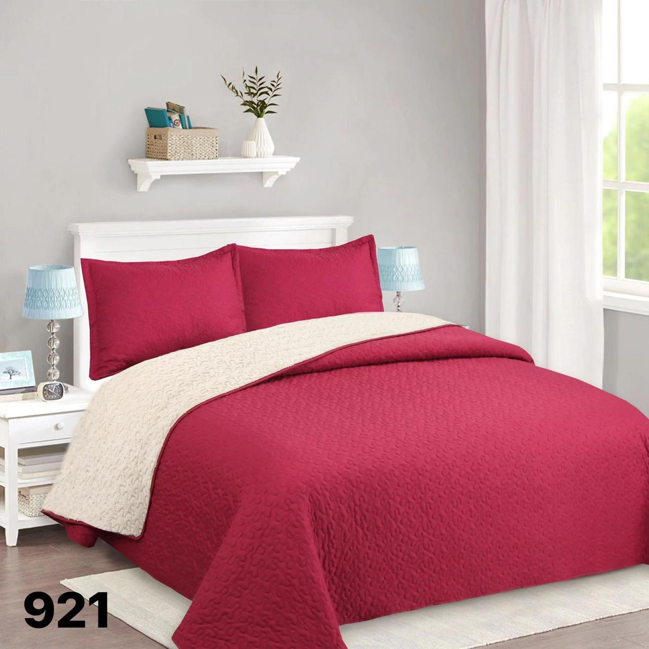 CUBRECAMA 1.5 PLAZA ROJO QUILT SHERPA M921 - 1
