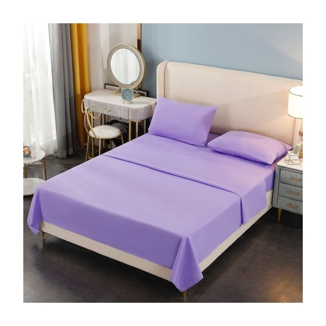 SET SÁBANAS 1.5 PLAZAS 144 HILOS LILA - 1