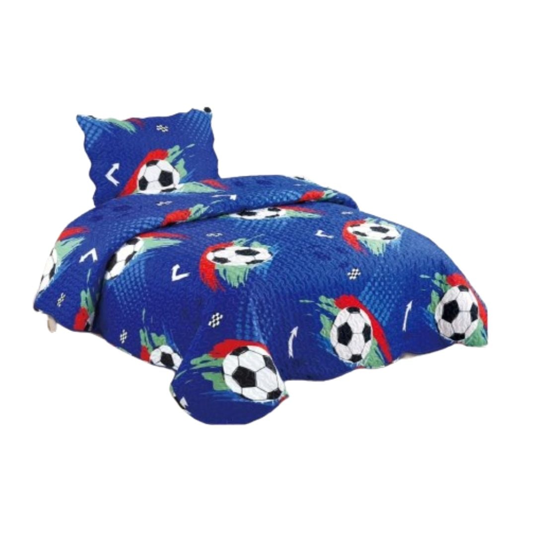 CUBRECAMA AZUL QUILT VERANO INFANTIL 1.5 PLAZAS BALONES ES A99 - 1