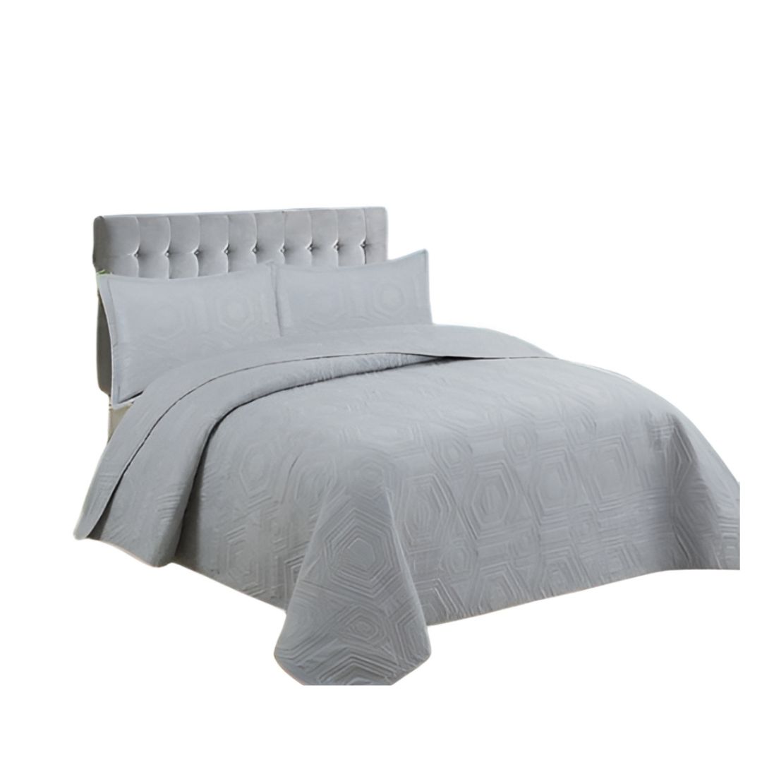 CUBRECAMA GRIS QUILT VERANO 1.5 PLAZAS - 1