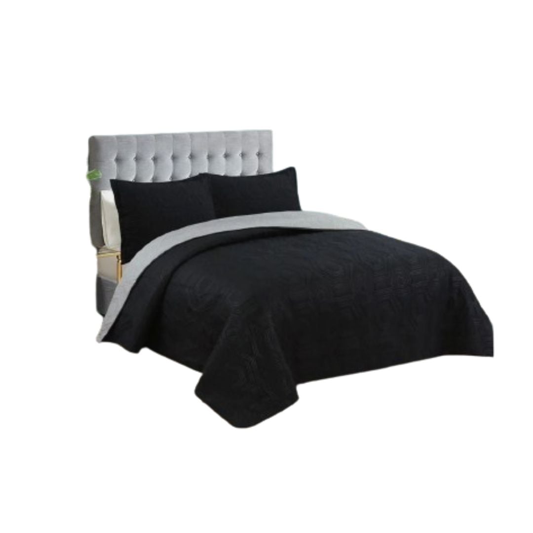 CUBRECAMA NEGRO QUILT VERANO 1.5 PLAZAS - 1