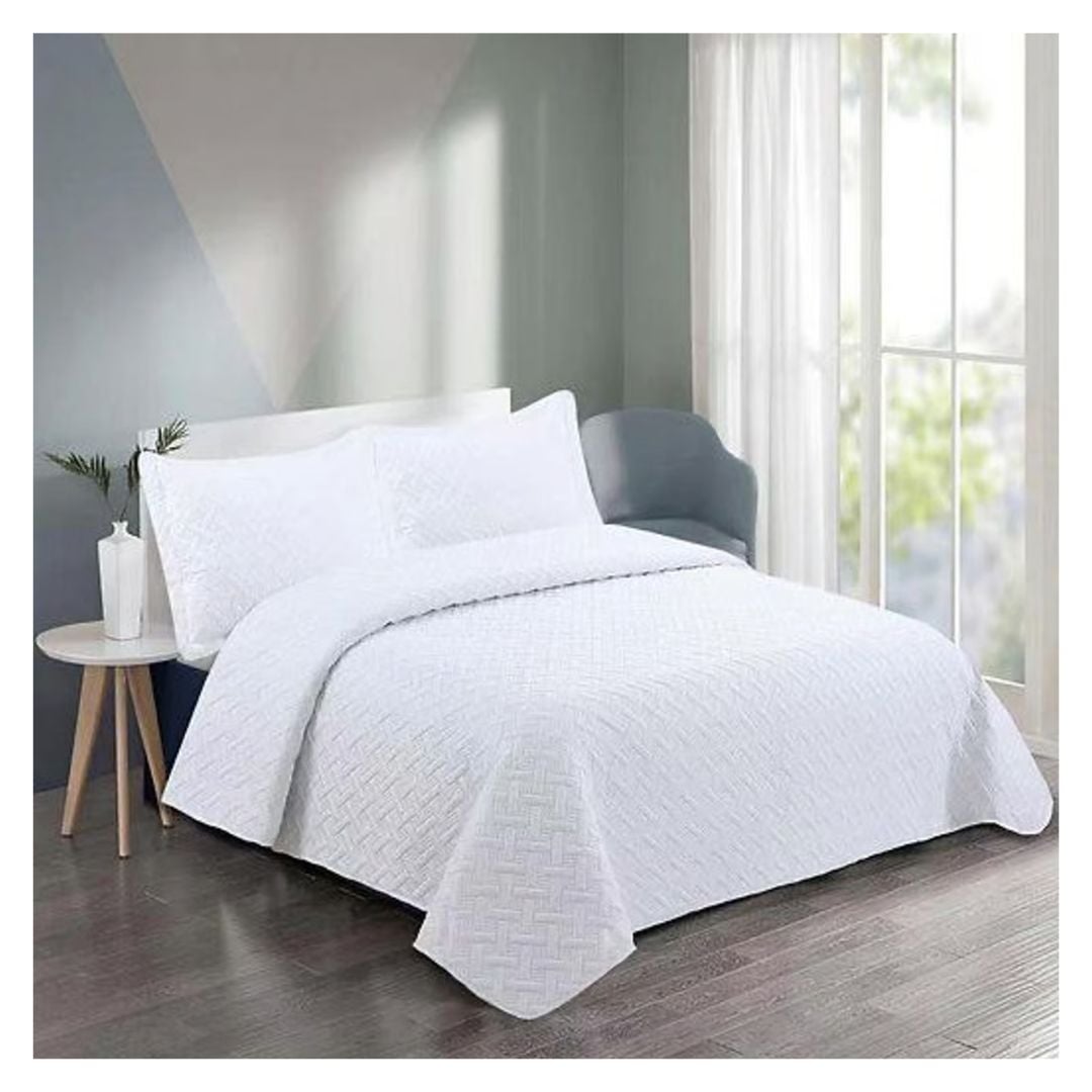 CUBRECAMA BLANCO QUILT VERANO 2 PLAZAS - 1