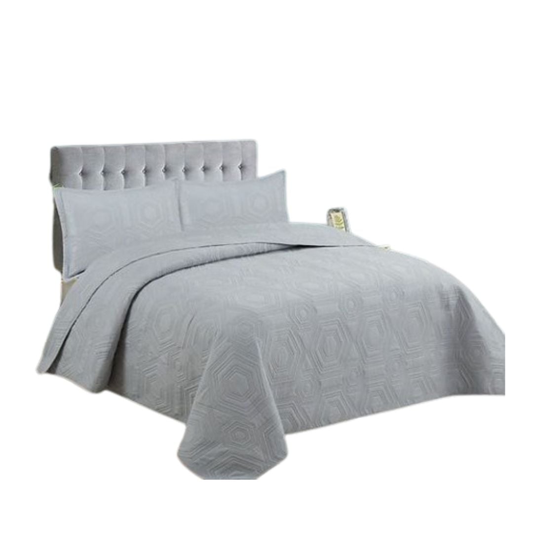 CUBRECAMA GRIS QUILT VERANO 2 PLAZAS - 1