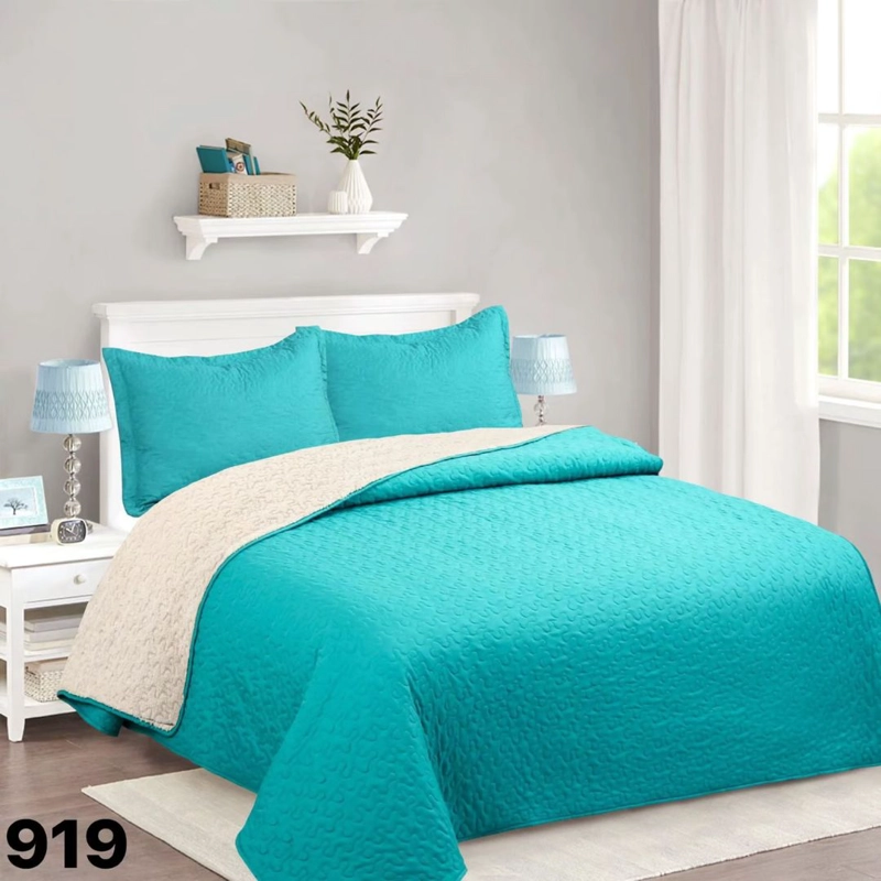 CUBRECAMA 2 PLAZAS TURQUESA QUILT SHERPA M919 - 1