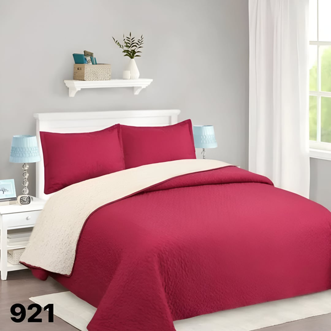 CUBRECAMA 2 PLAZAS ROJO SHERPA QUILT M921 - 1