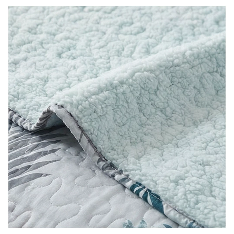 CUBRECAMA BLANCO QUILT SHERPA KING RAMAS M944 - 3