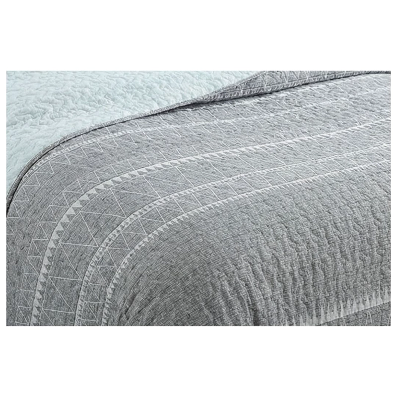 CUBRECAMA GRIS SHERPA QUILT KING TRIANGULO M946 - 2