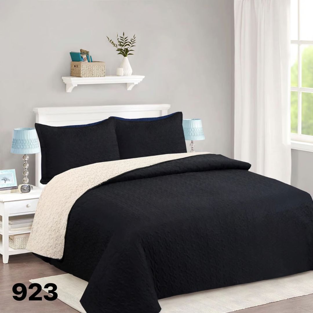 CUBRECAMA NEGRO SHERPA QUILT KING M923 - 1