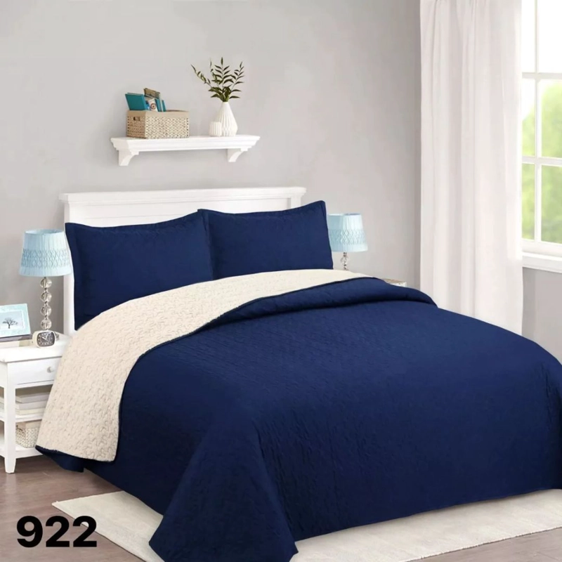 CUBRECAMA AZUL SHERPA QUILT KING MARINO M922 - 1