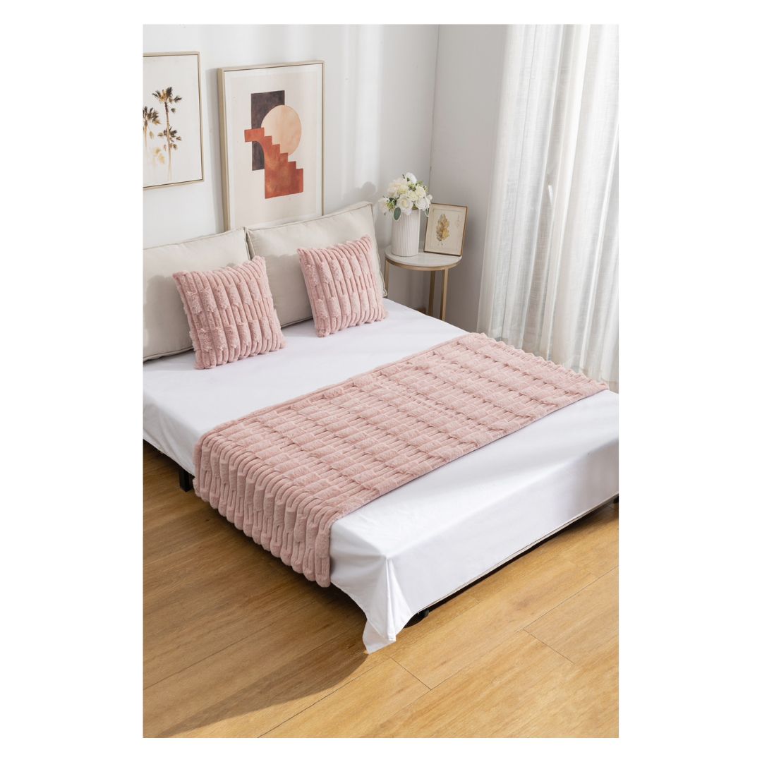 PIECERA PELUDA FUNDAS 210 X 70 CM ROSA - 1
