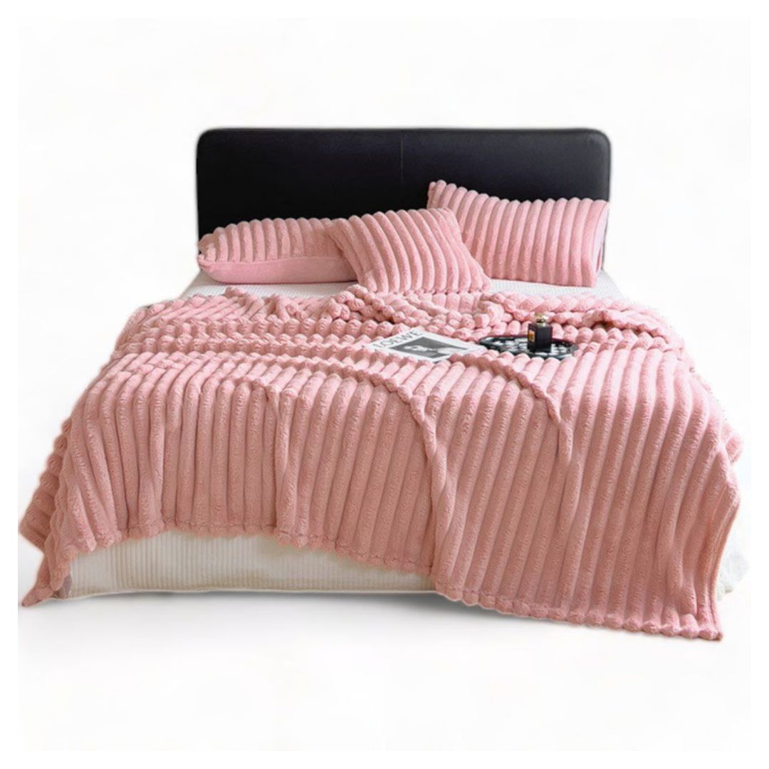 FRAZADA MANTA CARVED SERIES 230 X 200 CM ROSA - 1