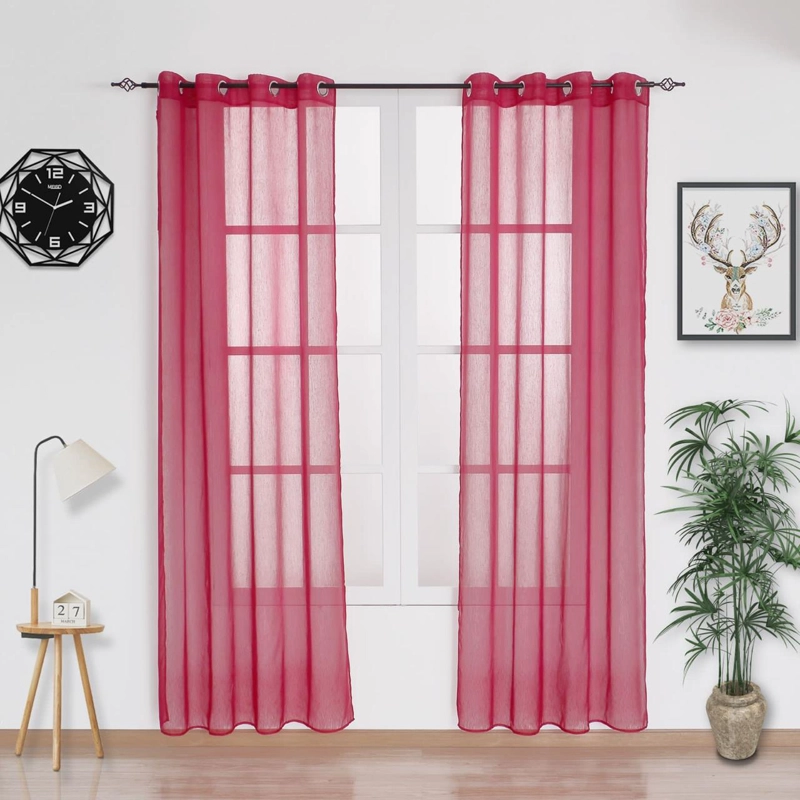 CORTINA VELO VISILLO CLÁSICO 140 X 230 CM 2 PAÑOS - ROJO - 1