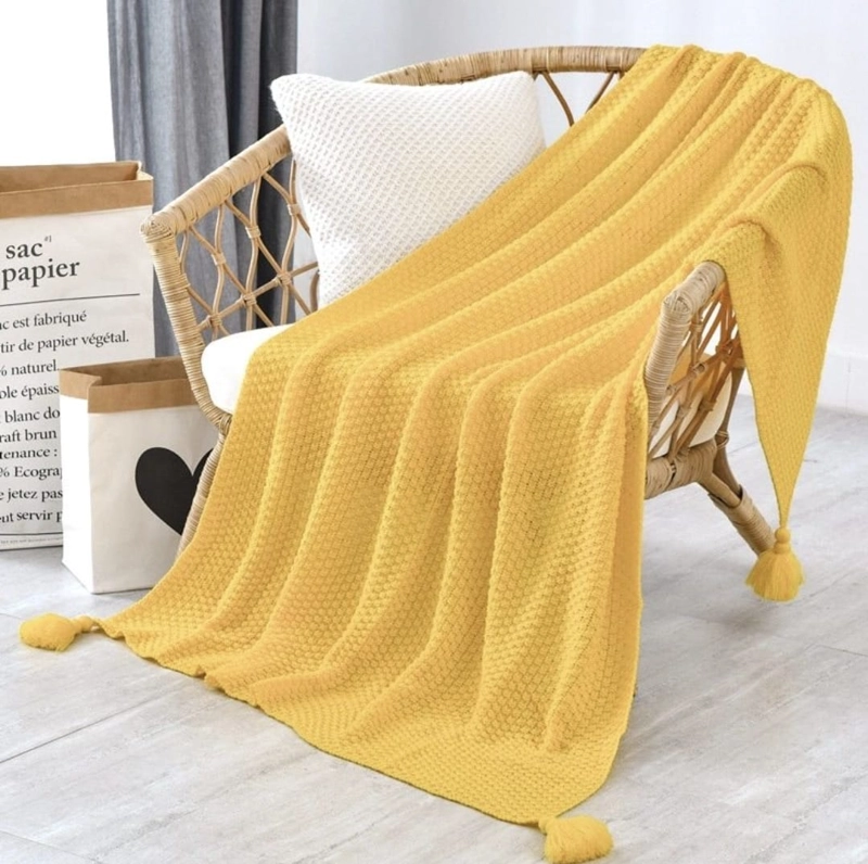 MANTA DECORATIVA  130X150 CMS AMARILLO - 1