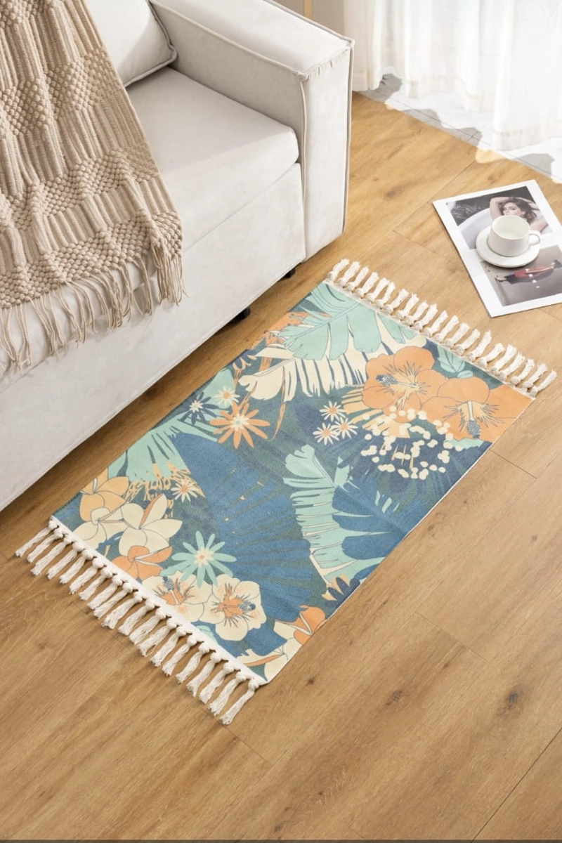 BAJADA DE CAMA RÚSTICA 60X90 CMS TROPICAL - 1