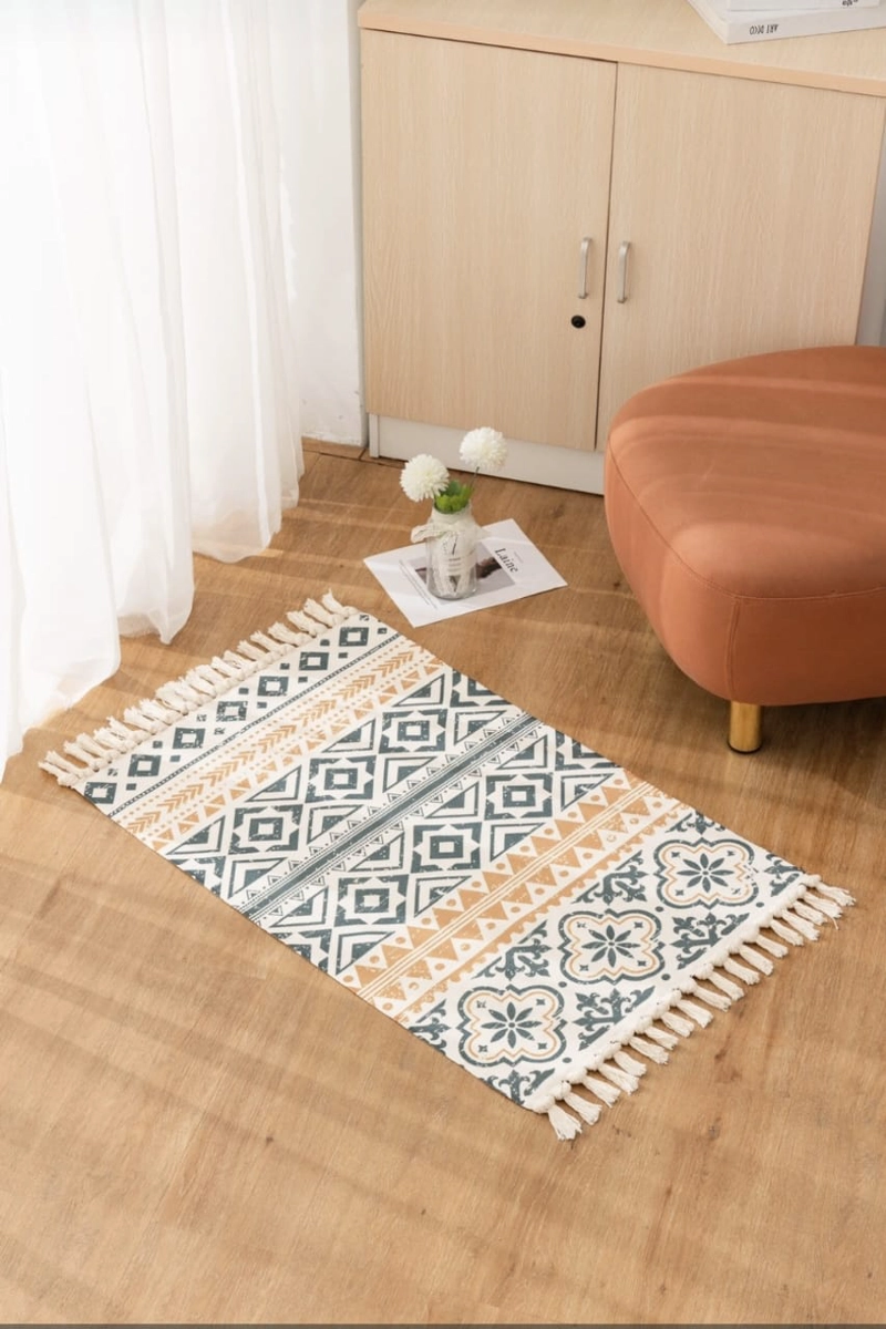 BAJADA DE CAMA RÚSTICA 60X90 CMS NÓRDICO BICOLOR - 1