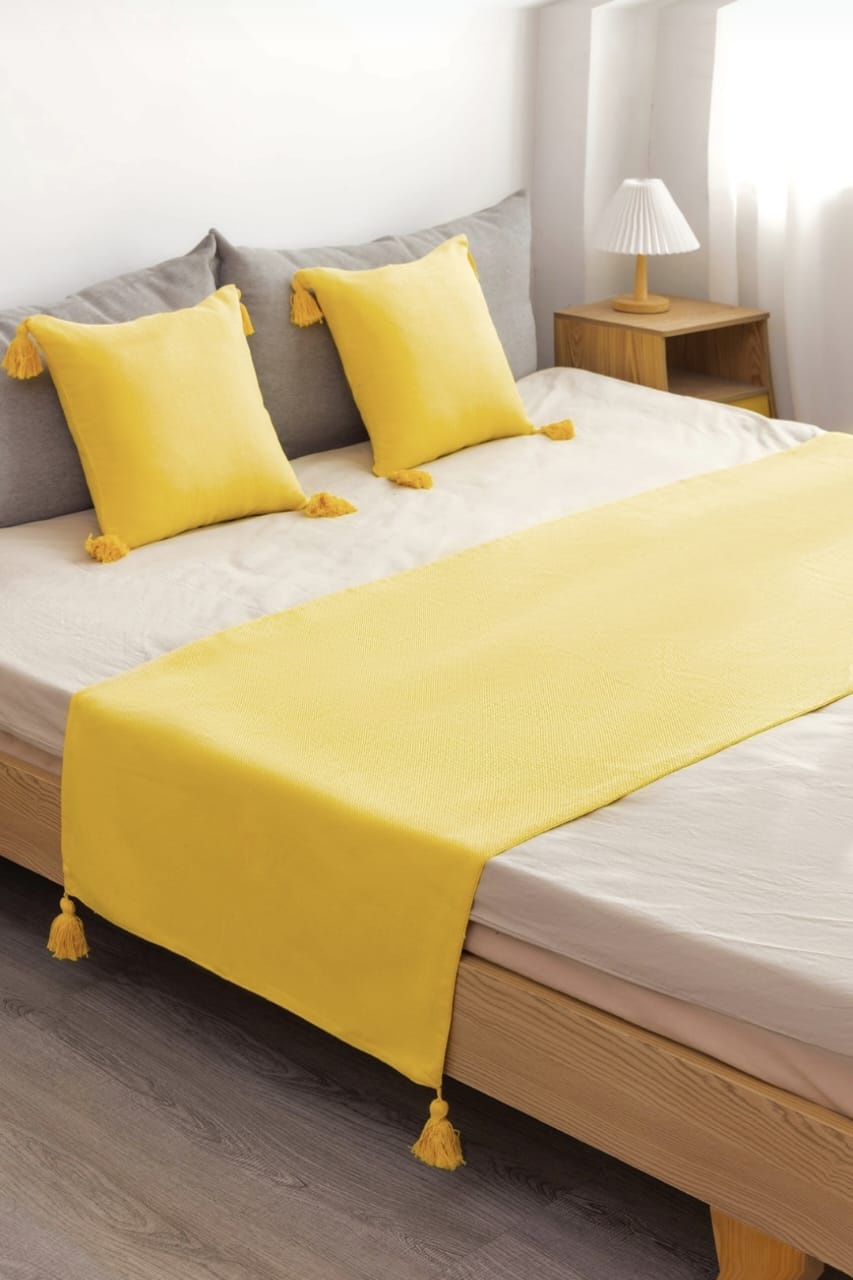 PIECERA DE CAMA LINO 2 PLAZAS KING - AMARILLO - 1
