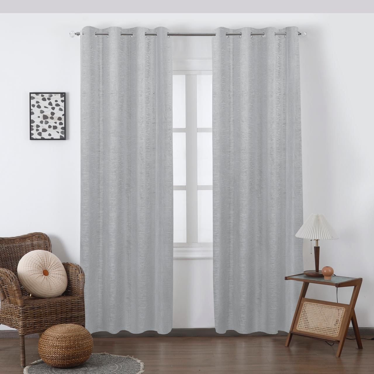 CORTINA TRADICIONAL 2 PAÑOS 140 X 230 CMS COLOR GRIS CLARO COLLECTION - 1