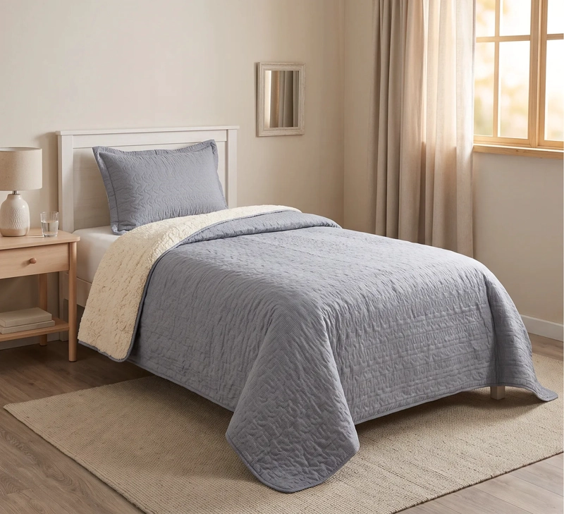 CUBRECAMA SHERPA 1.5 PLAZAS - GRIS M924 - 1