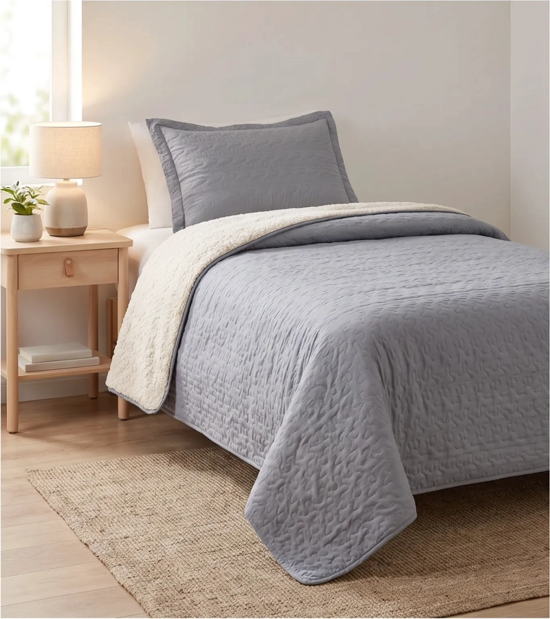 CUBRECAMA SHERPA 1.5 PLAZAS - GRIS M924 - 2