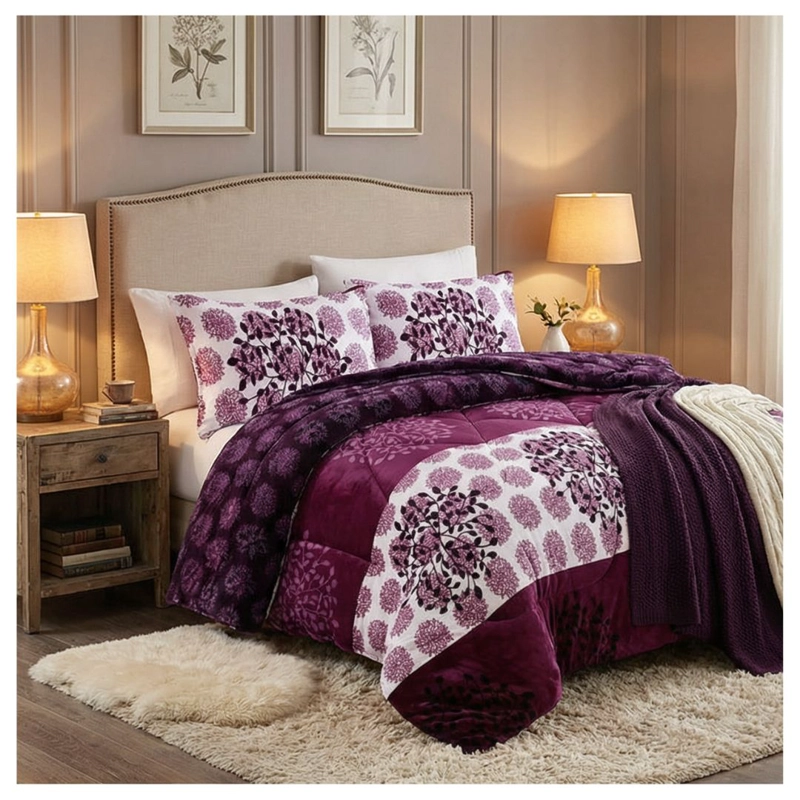 COBERTOR CHIPORRO INVIERNO 1.5 PLAZAS - MORADO FLOR DE LOTO 064 - 1