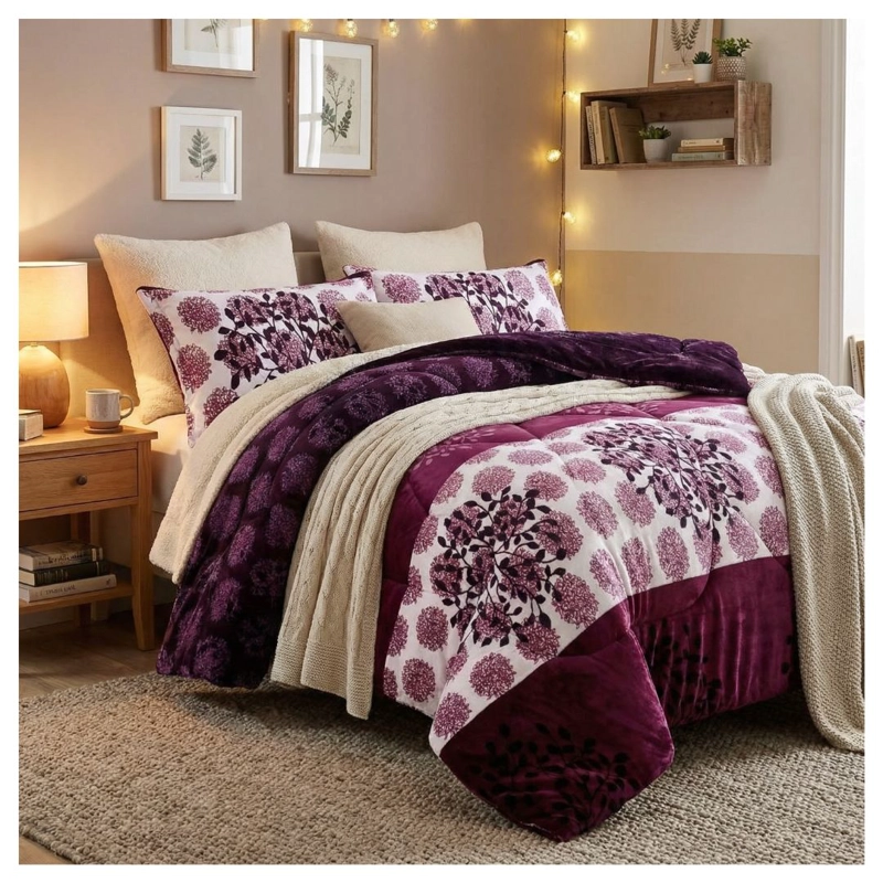 COBERTOR CHIPORRO INVIERNO 1.5 PLAZAS - MORADO FLOR DE LOTO 064 - 2