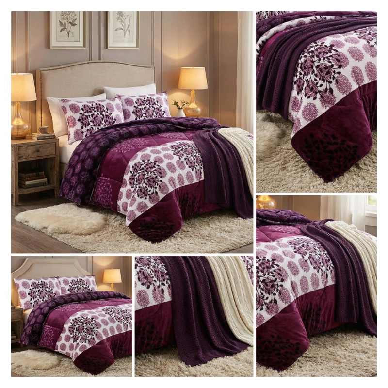 COBERTOR CHIPORRO INVIERNO 1.5 PLAZAS - MORADO FLOR DE LOTO 064 - 3