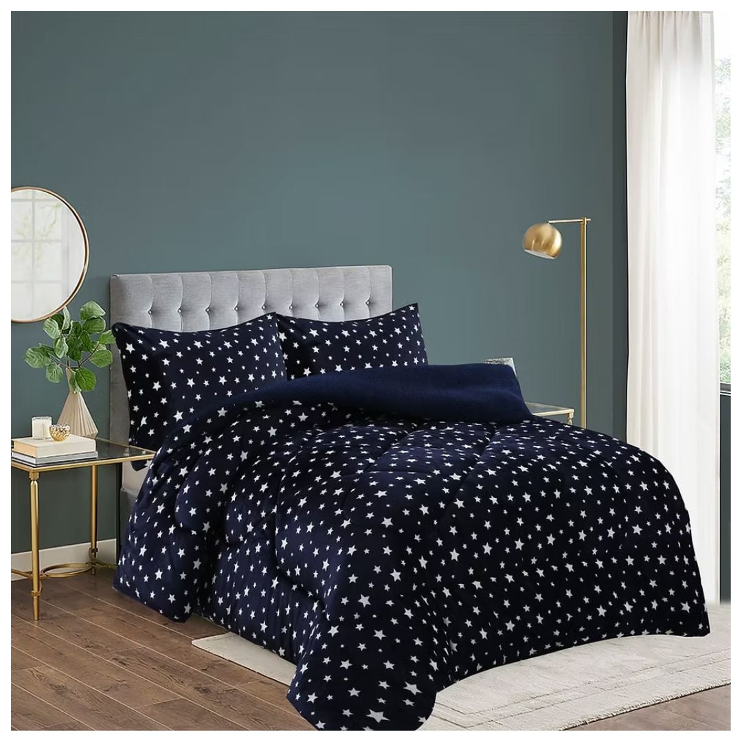 COBERTOR CHIPORRO INVIERNO 1.5 PLAZAS - AZUL MARINO ESTRELLA 185 - 2