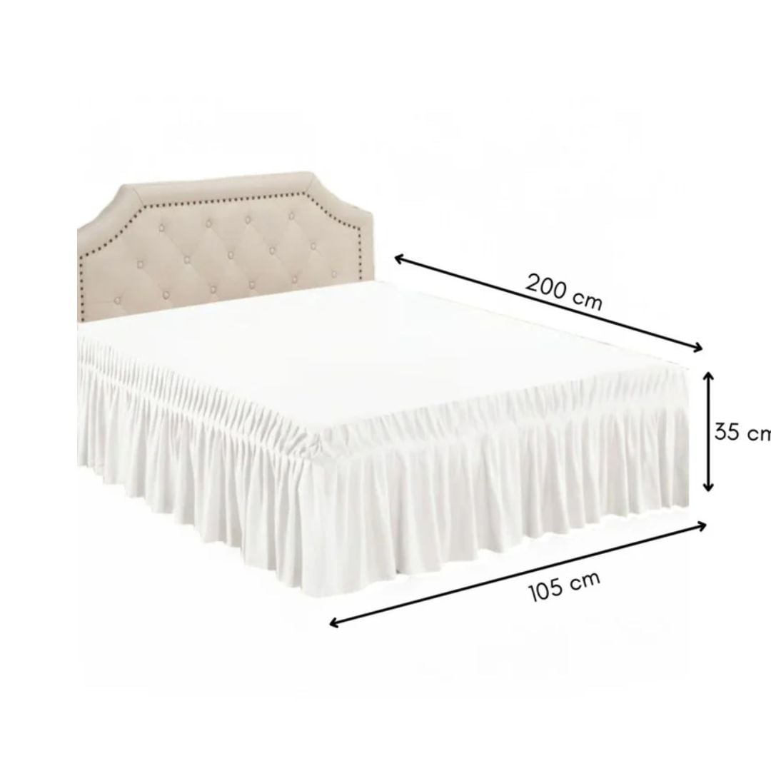 FALDÓN DE CAMA 1.5 PLAZAS PROTECTOR BASE - BLANCO - 3