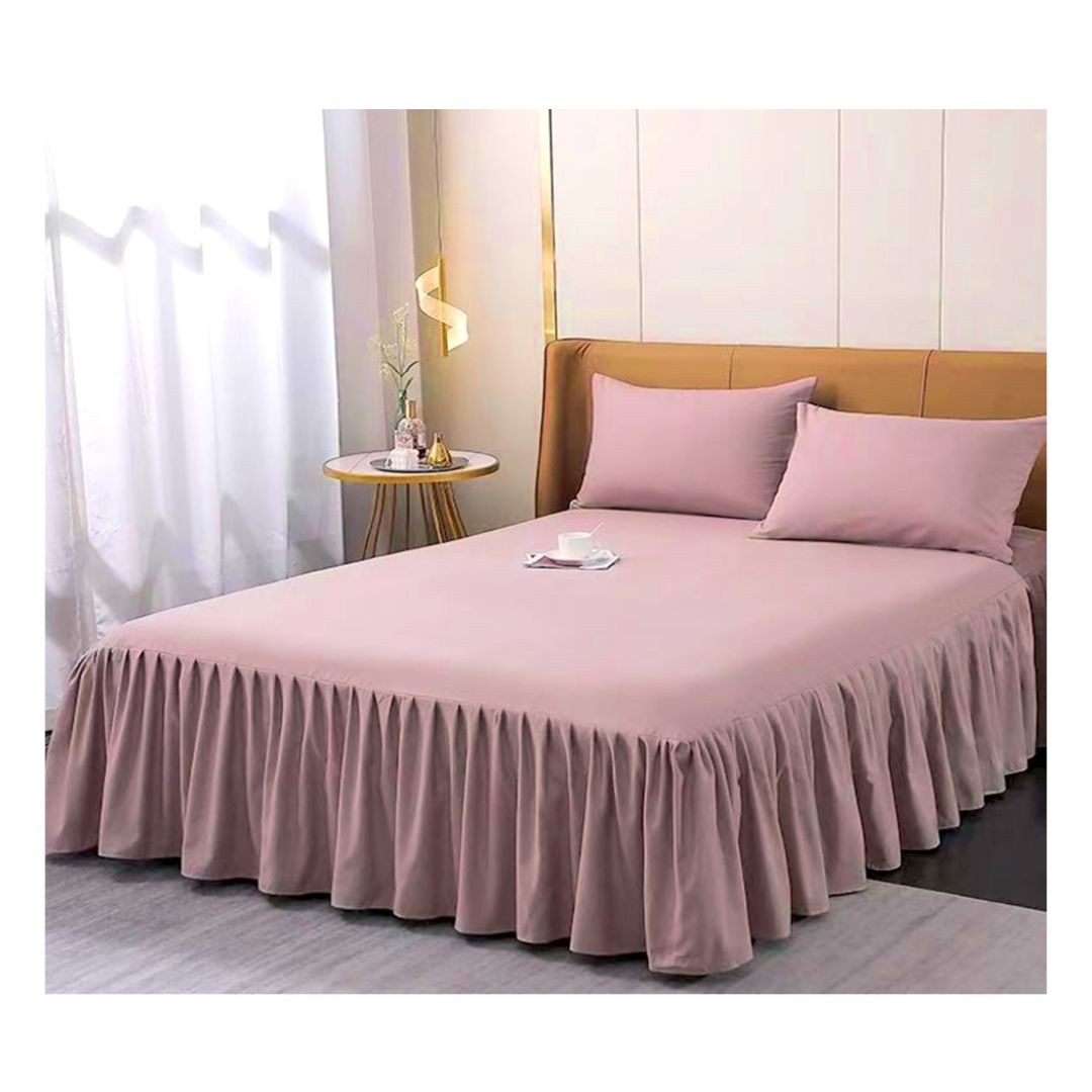 FALDÓN DE CAMA 1.5 PLAZAS PROTECTOR BASE - ROSA - 1