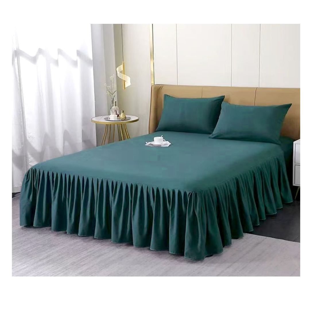 FALDÓN DE CAMA 1.5 PLAZAS PROTECTOR BASE - VERDE OSCURO - 1