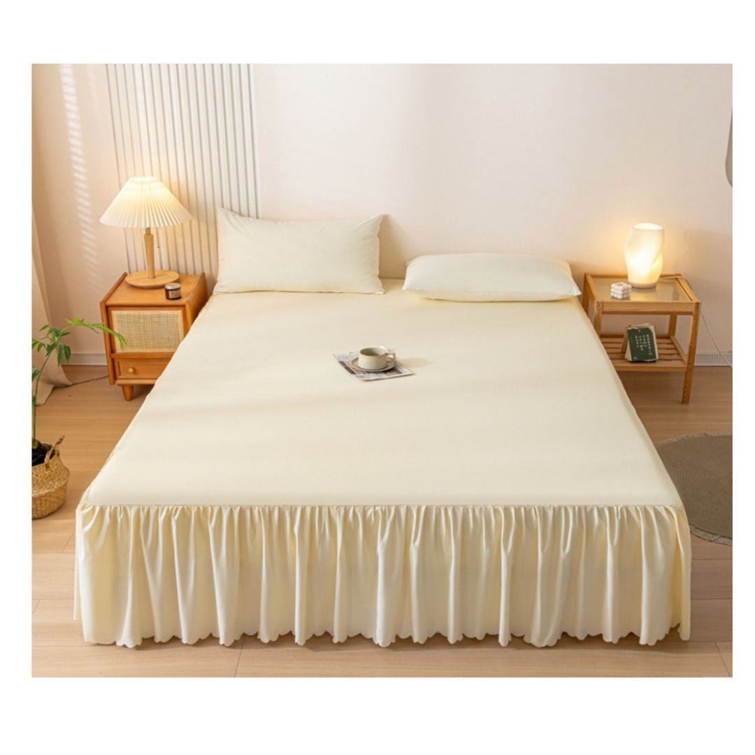 FALDÓN DE CAMA 1.5 PLAZAS PROTECTOR BASE - BEIGE - 1