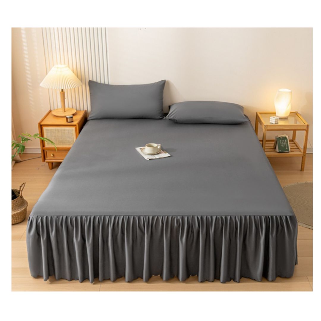 FALDÓN DE CAMA 1.5 PLAZAS PROTECTOR BASE - GRIS - 1