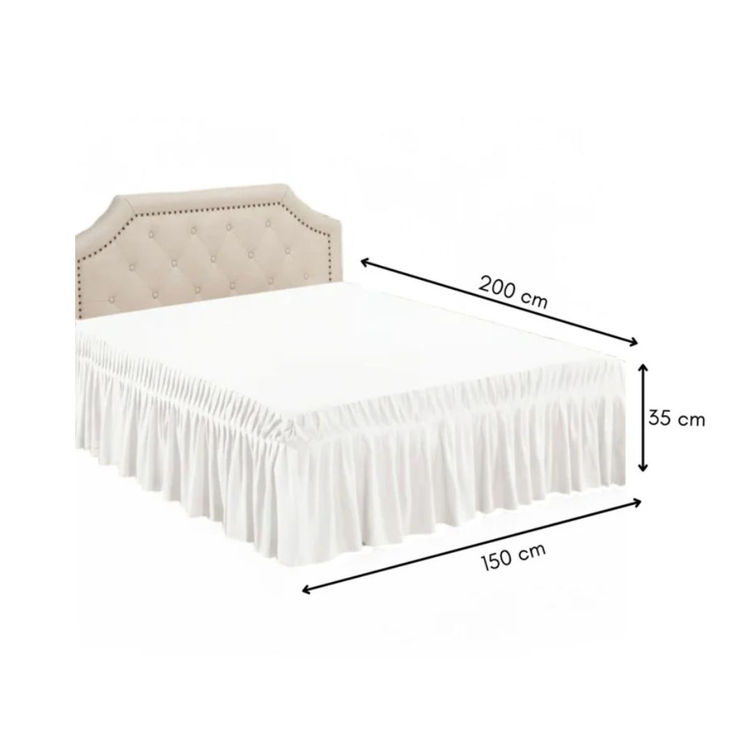 FALDÓN DE CAMA 2 PLAZAS PROTECTOR BASE - NEGRO - 3